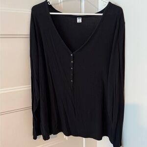 Old Navy Black Long Sleeve V-Neck Top